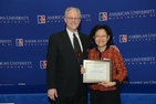 Professor Pek Koon Heng received the Outstanding Faculty Award from University Honors Program Director Michael Manson.